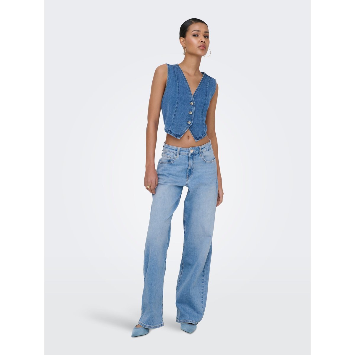 Jean À Jambe Large light blue denim, ONLY