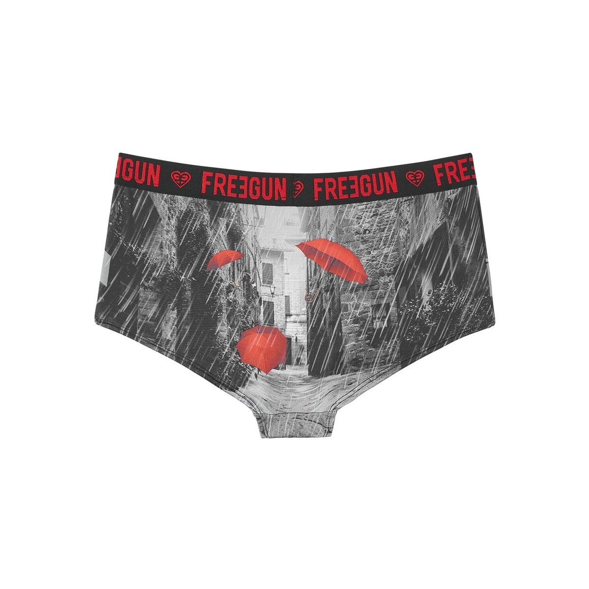 Lot De 2 Shorty Microfibre noir/rouge, FREEGUN