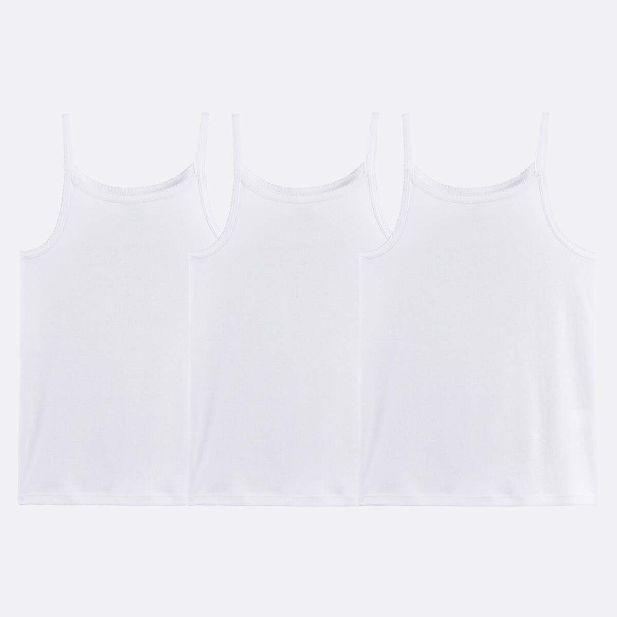 Lot de 3 débardeurs à fines bretelles blanc + blanc + blanc, LA REDOUTE COLLECTIONS