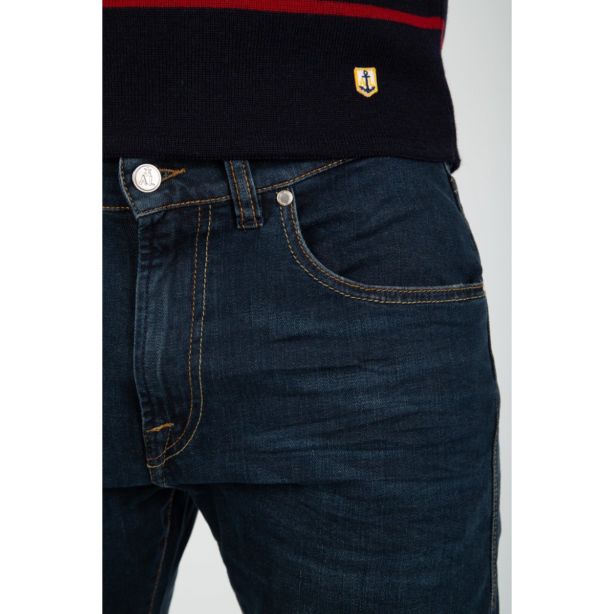 Jean coupe regular en coton LOUGRE stone, ARMOR-LUX