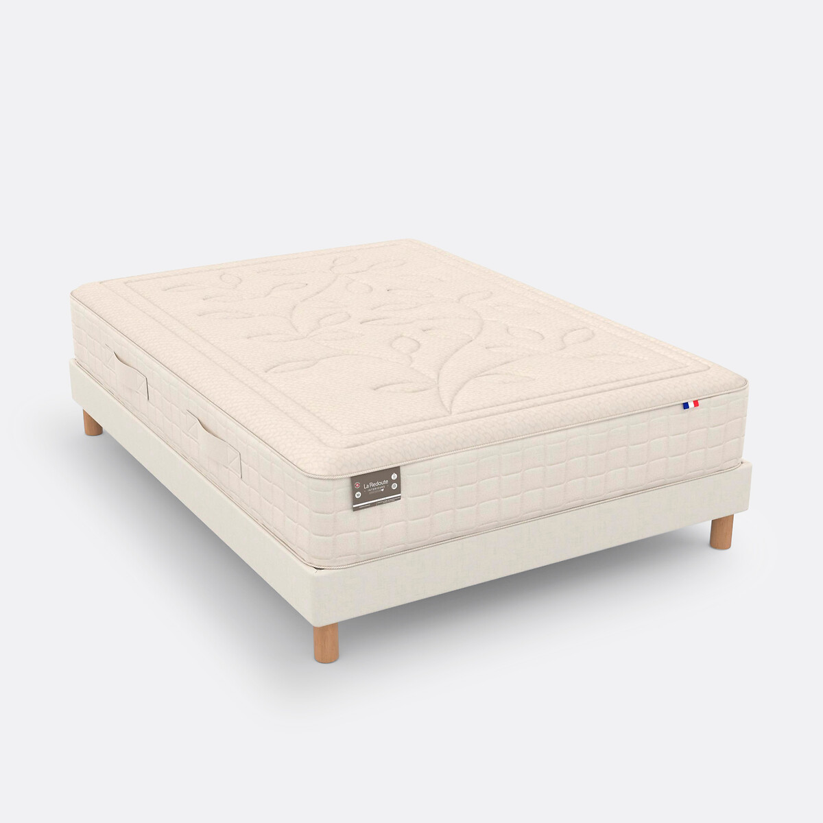 Materasso Origine 870 molle insacchettate+latex 7 zone écru / lino, LA REDOUTE INTERIEURS