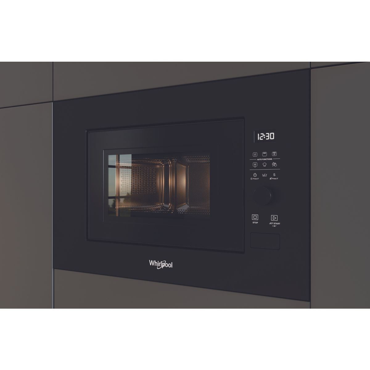 Micro ondes grill encastrable WMF200GNB noir, WHIRLPOOL