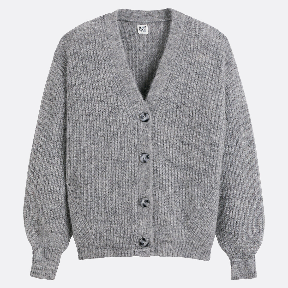 Gilet col V, alpaga mélangé, Signature GILDAS gris chiné, LA REDOUTE COLLECTIONS