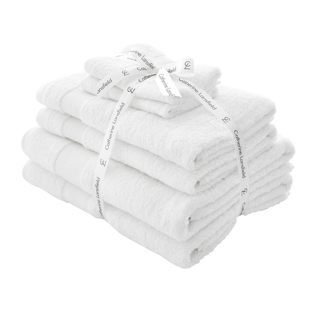 Anti-Bacterial Cotton 6 Piece Towel Bale white, CATHERINE LANSFIELD