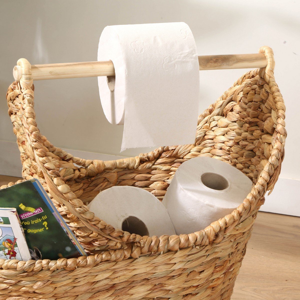 Panier de rangement pour papier WC bois clair, CALICOSY