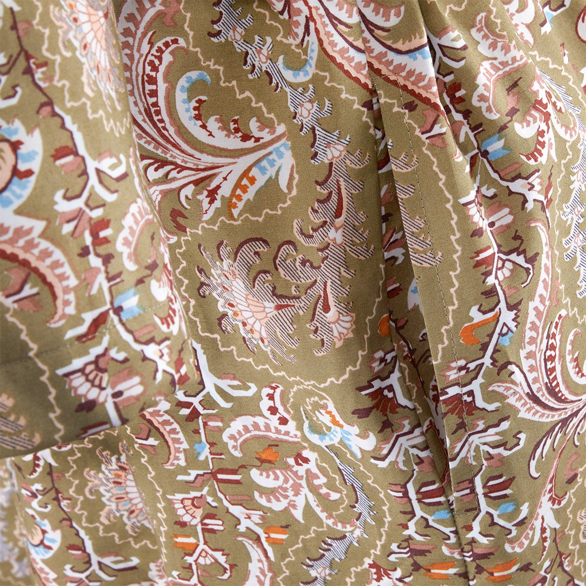 Peignoir long en percale de coton,TALMA a motif, DESFORGES