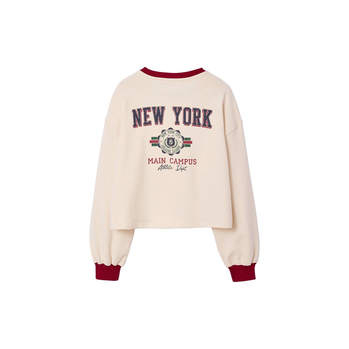 Tee-shirt cropped motif dos écru, JONEN