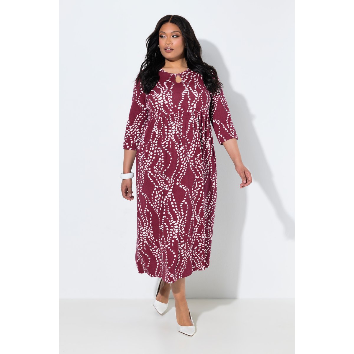Robe maxi en jersey rouge vin foncé, ULLA POPKEN