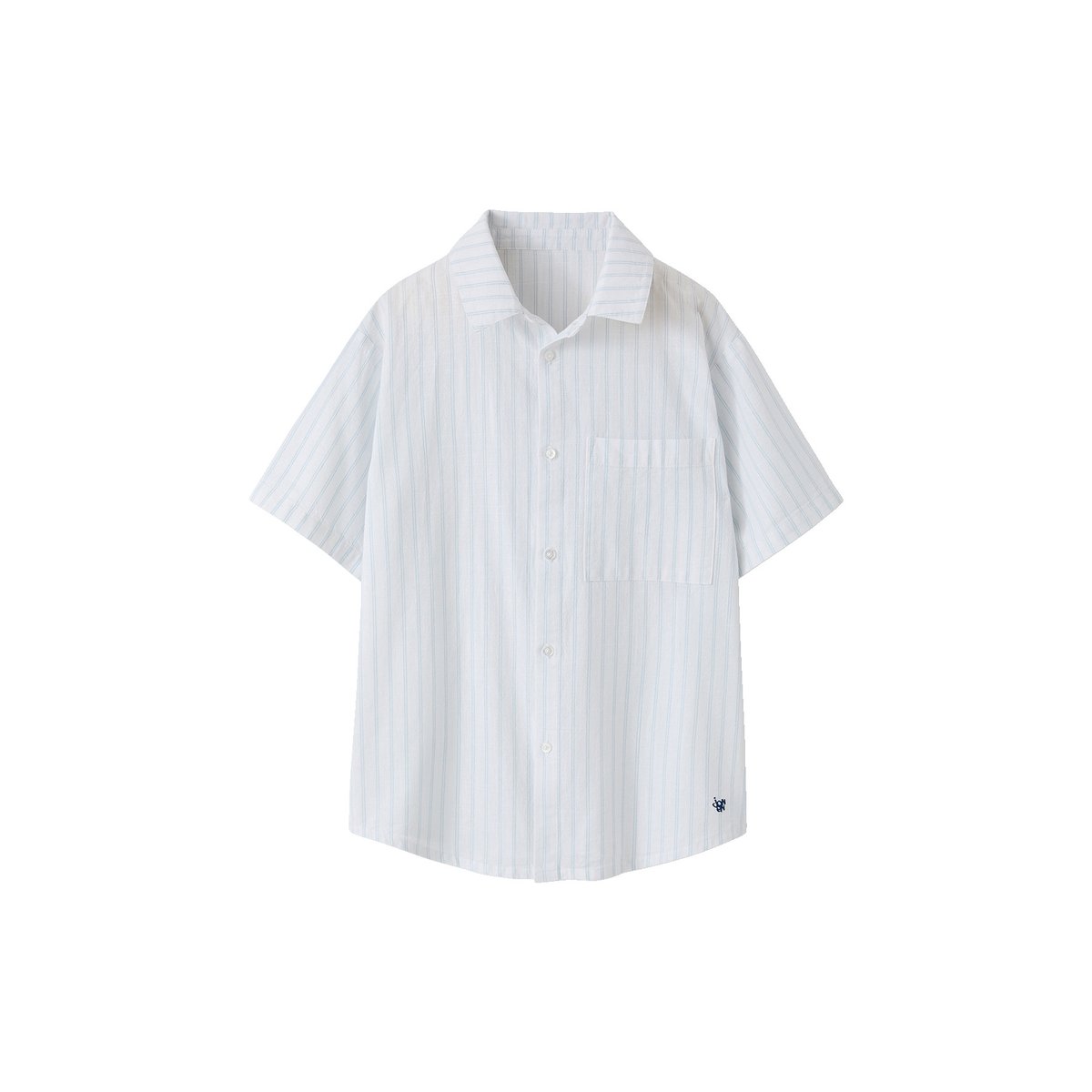 Chemise manches courtes rayé rayé bleu, JONEN