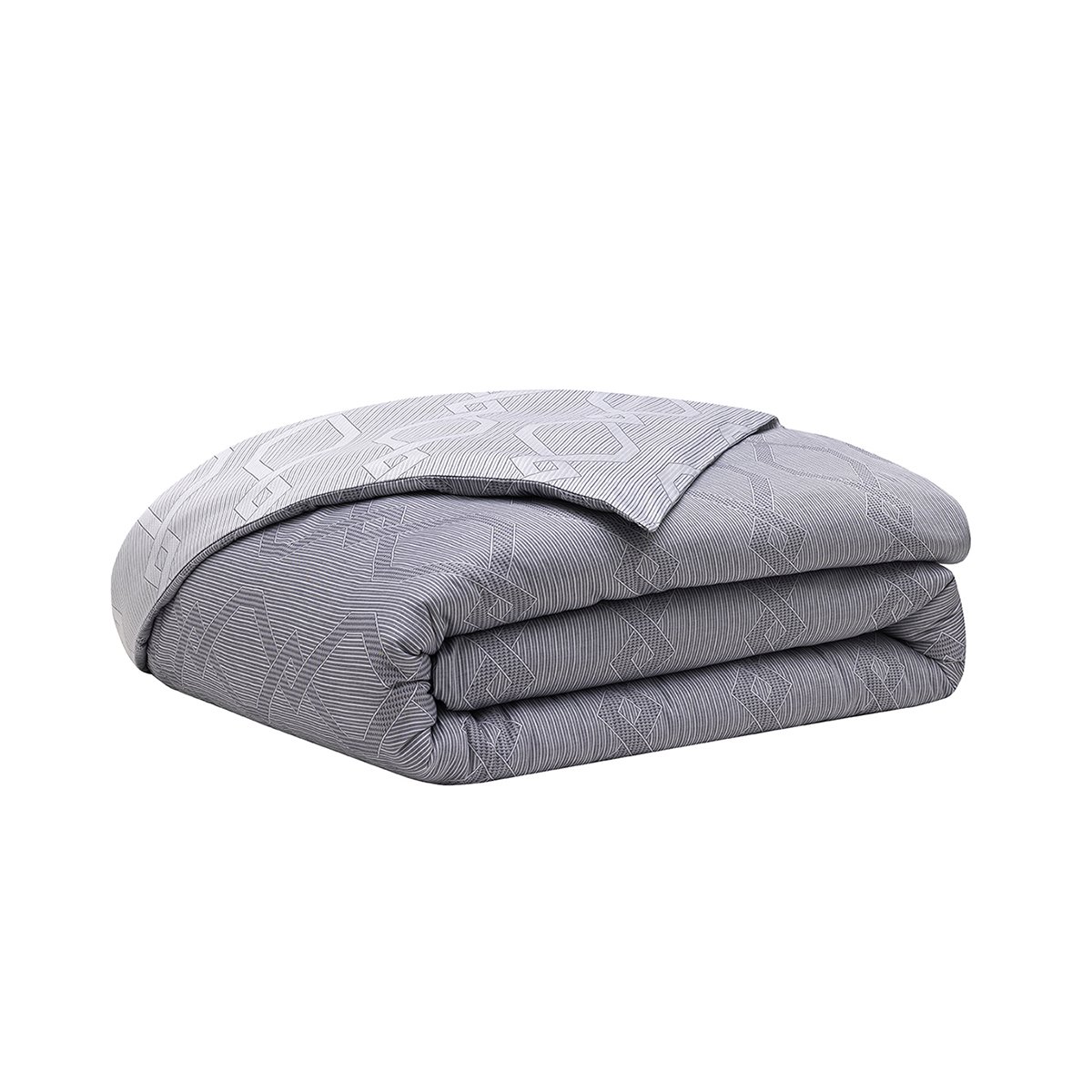 Housse de couette imprimée en jacquard de coton bio, RIVOLI bleu, ALEXANDRE TURPAULT