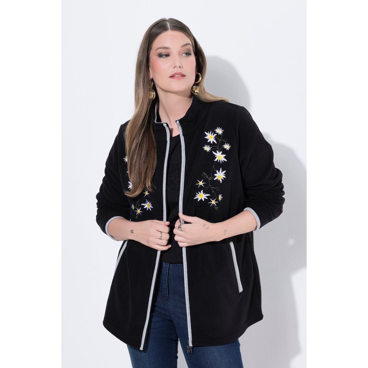 Veste en polaire esprit costume traditionnel noir, ULLA POPKEN