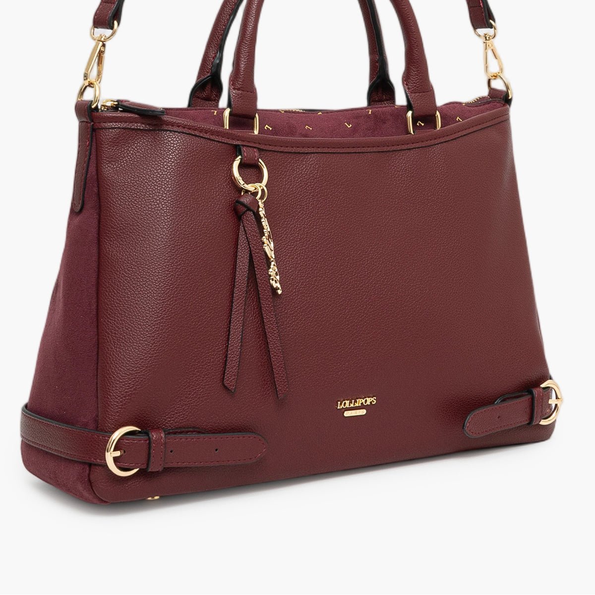 Grand sac shopper Tobi bordeaux,doré, LOLLIPOPS