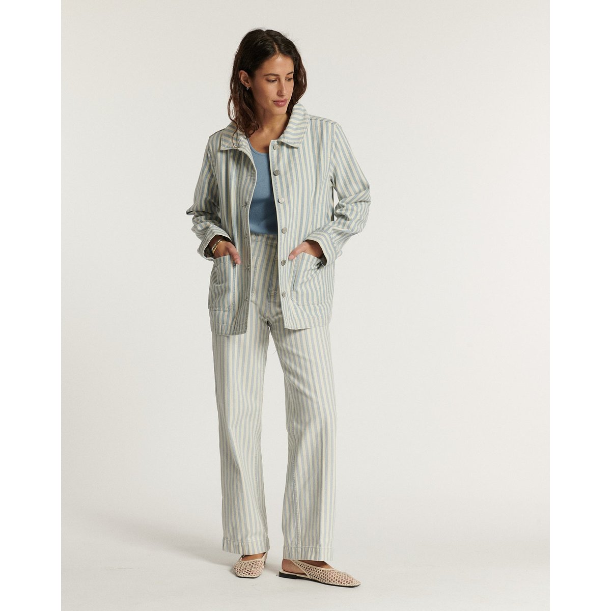 JEANS DROIT LARGE TAILLE HAUTE DENIM CONFORT indigo, LABDIP