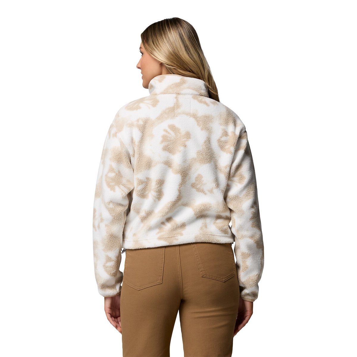 Helvetia Sherpa Short Semi-Buttoned Fleece beige print, COLUMBIA