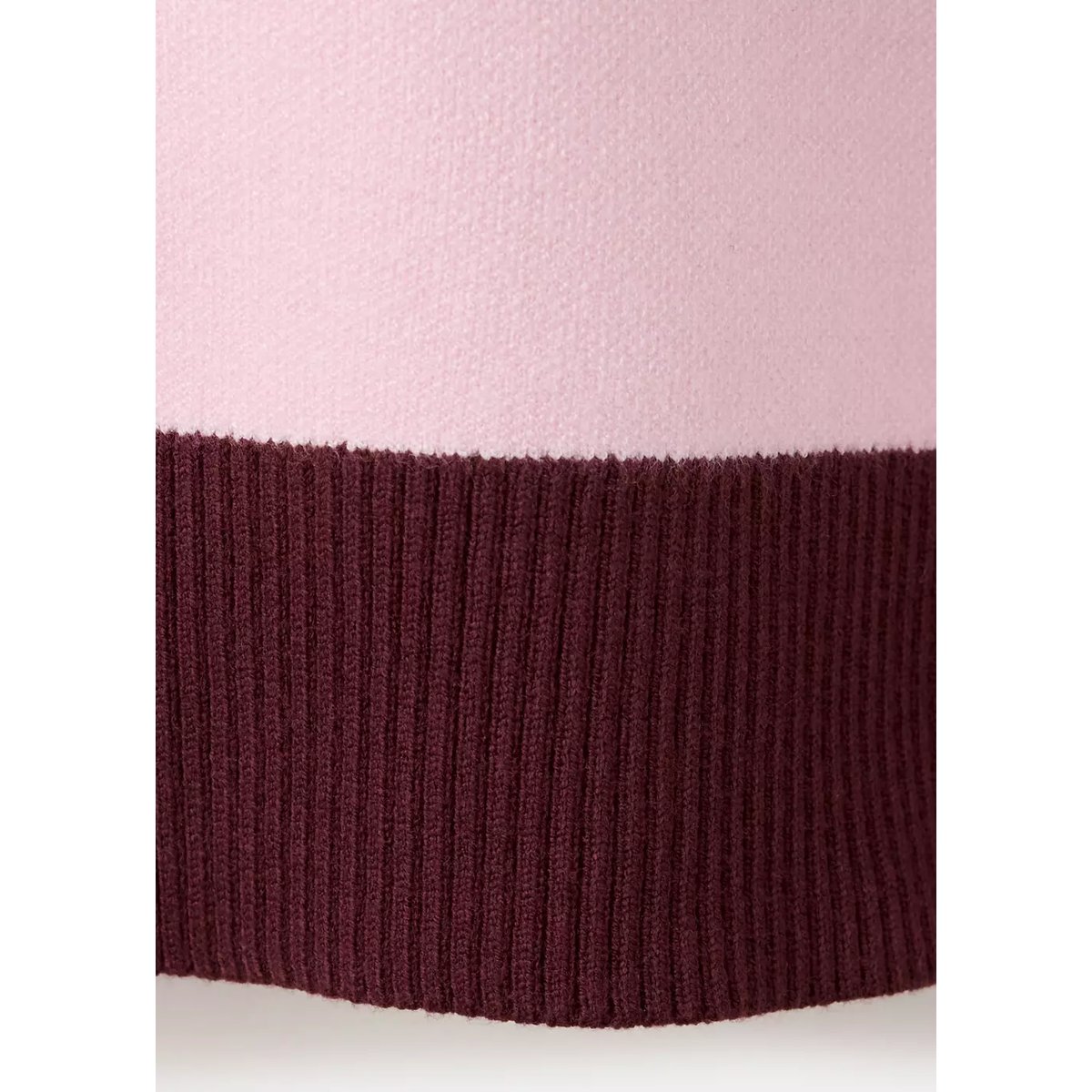 Pull col polo à rayures bordeaux, MANGO TEEN