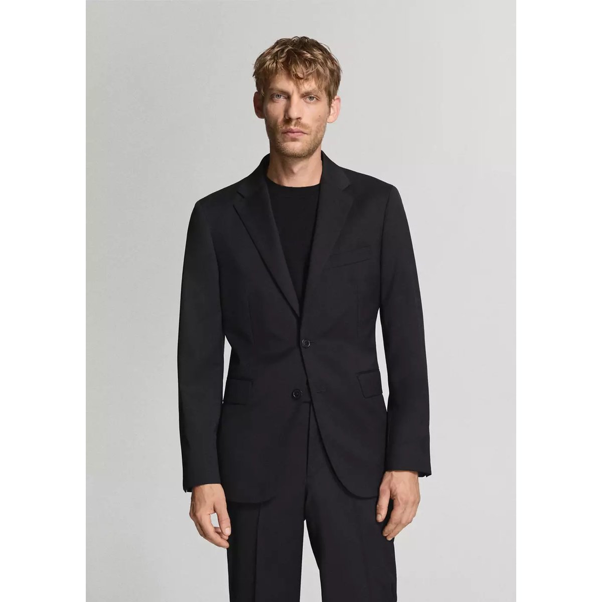 Veste costume Turin 100 % laine vierge noir, MANGO MAN