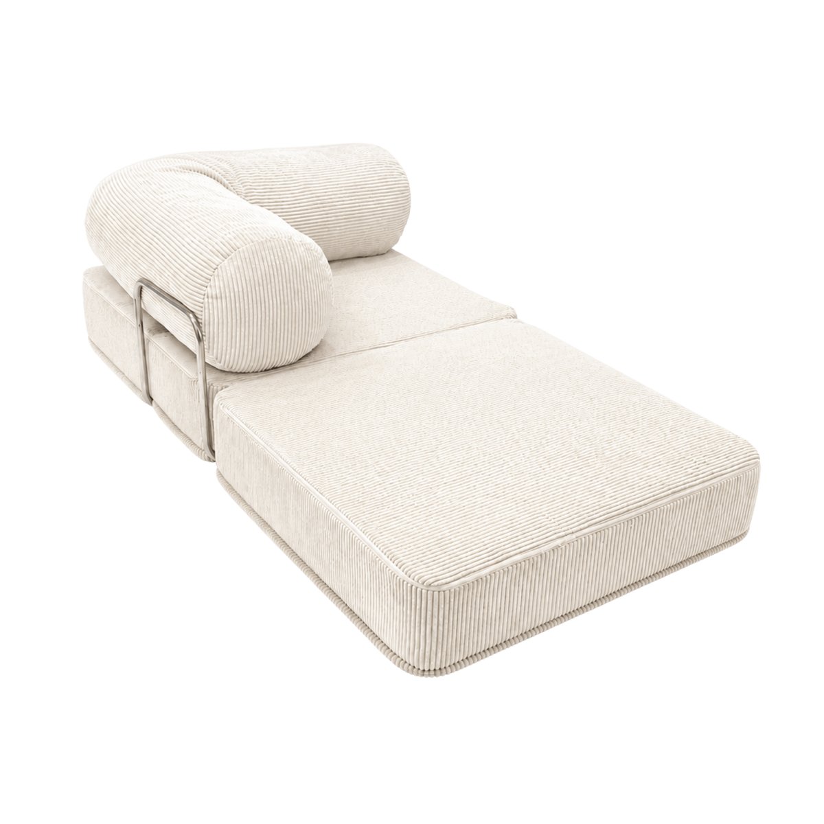 Fauteuil modulable en velours côtelé SURB crème, MEOW BABY