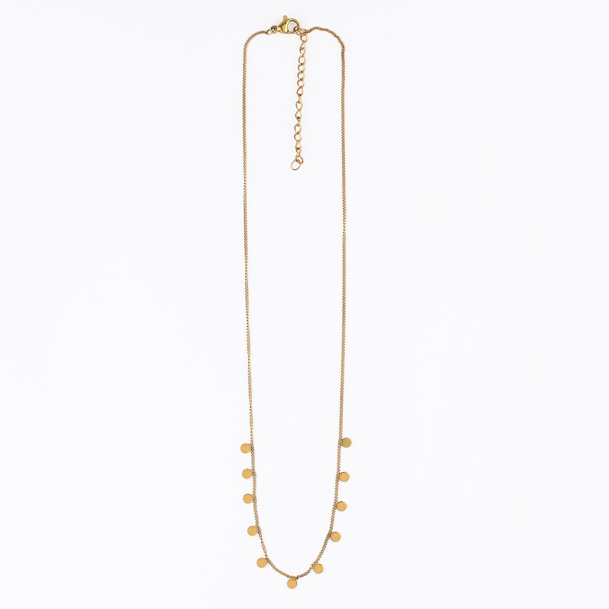Collier chaîne à pampilles en acier inoxydable doré, BALABOOSTE