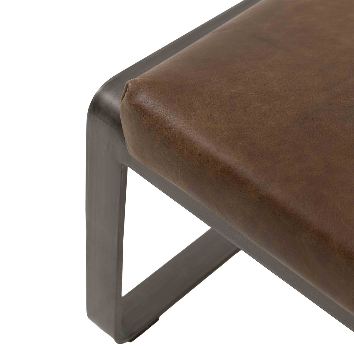 Fabian Leather Footstool brown leather, ÉDITÉ