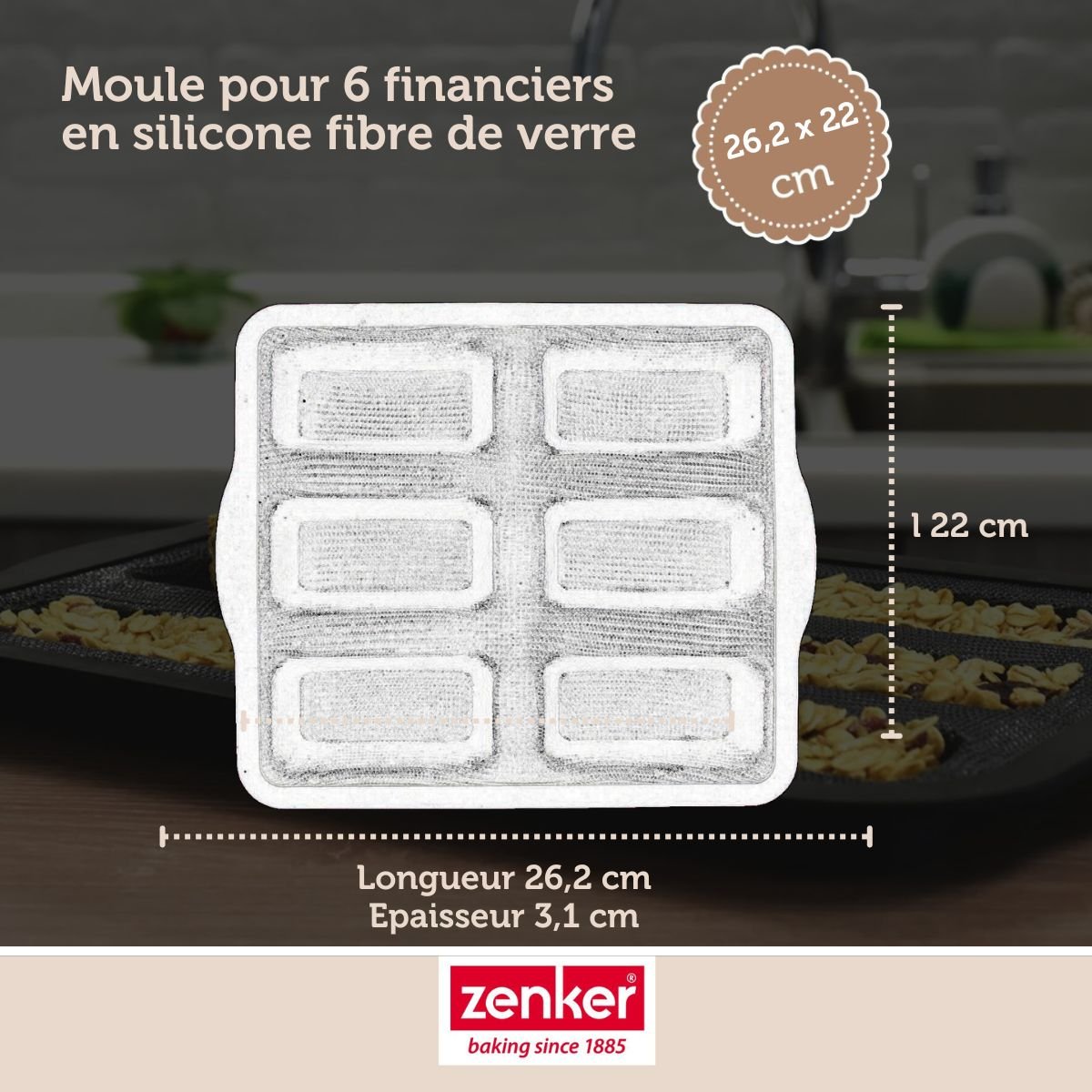 Moule 6 financiers gris,noir, ZENKER