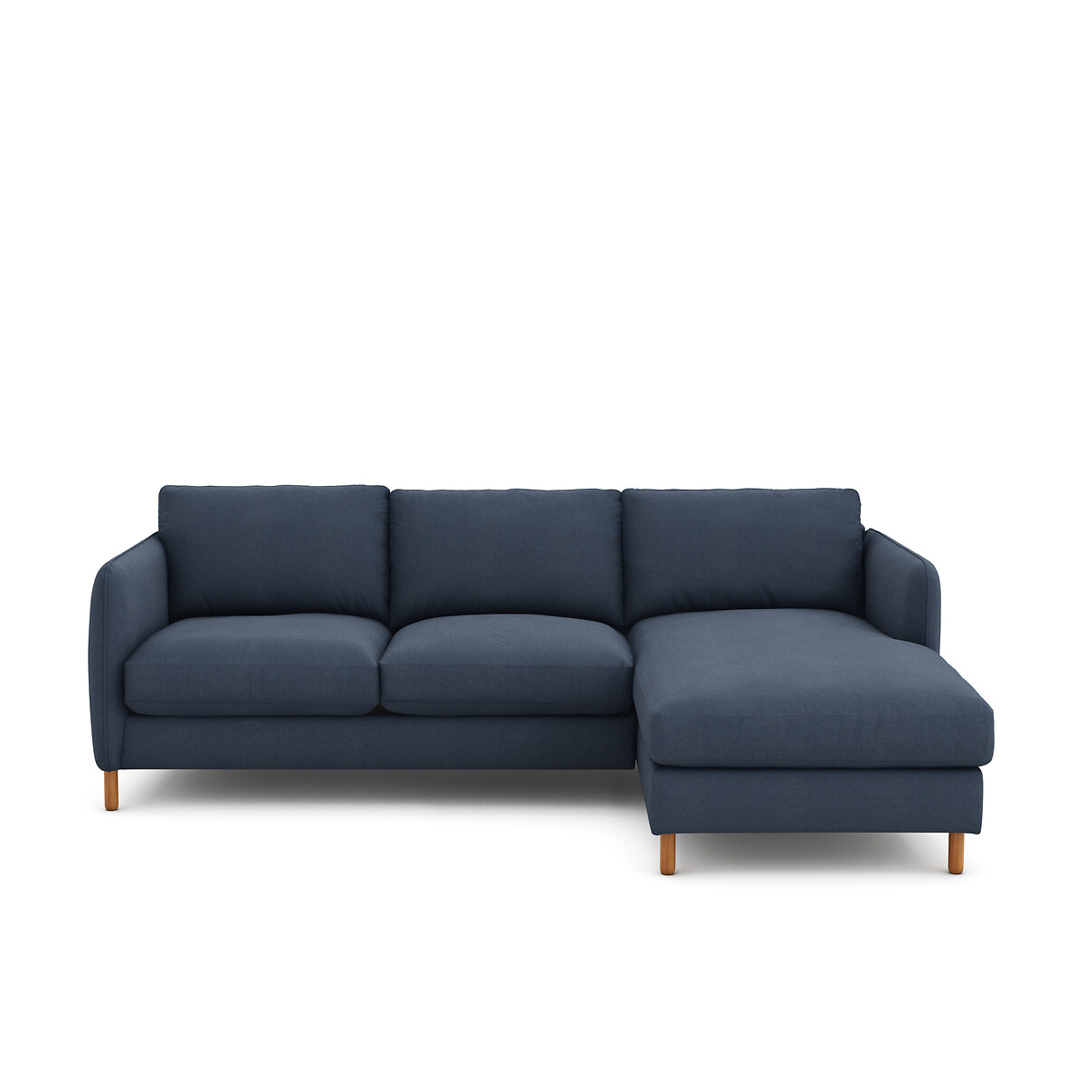 Canapé d'angle convertible, 4 places, en coton et polyester, LOMÉO bleu nuit, LA REDOUTE INTERIEURS