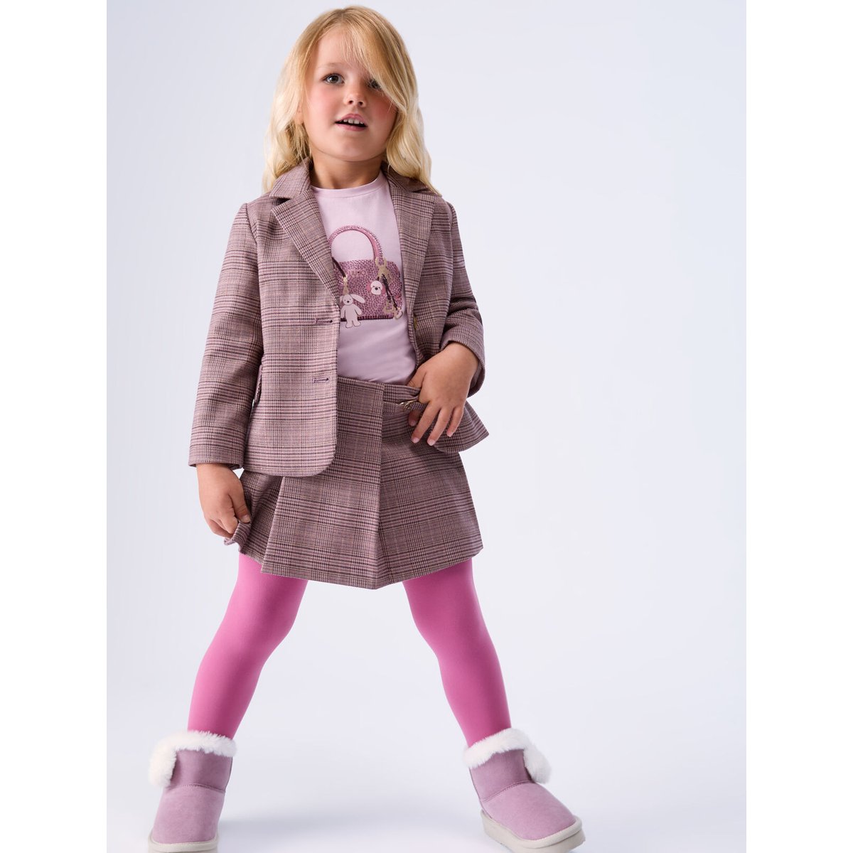 Manteau à carreaux Prince de Galles beige, LIU JO