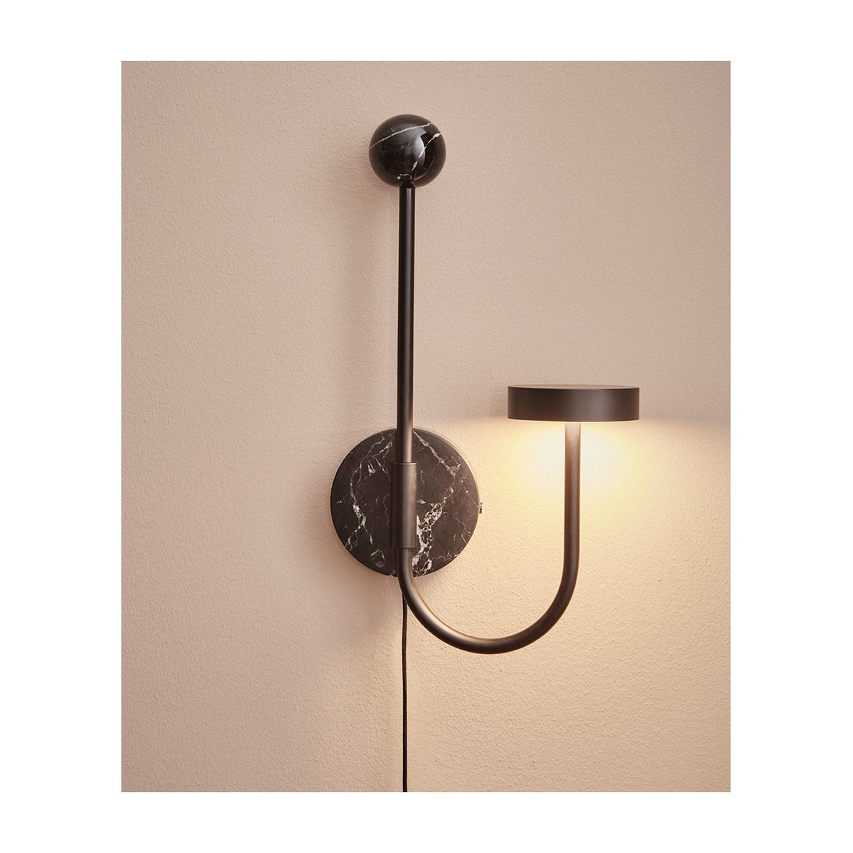 Applique Murale en Marbre Grasil noir, AYTM