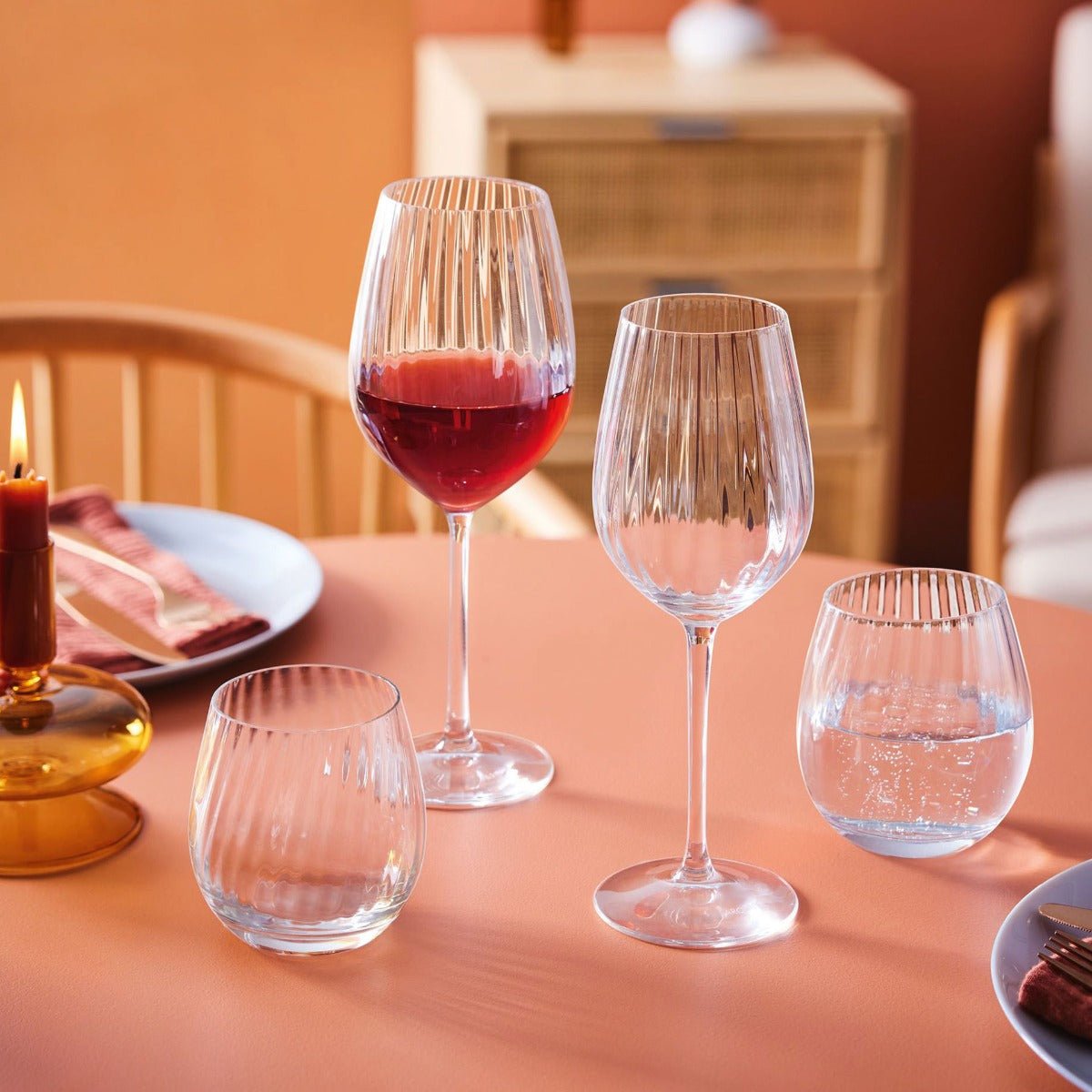 4 verres à pied 35 cl -SERENA LINES transparent, LUMINARC