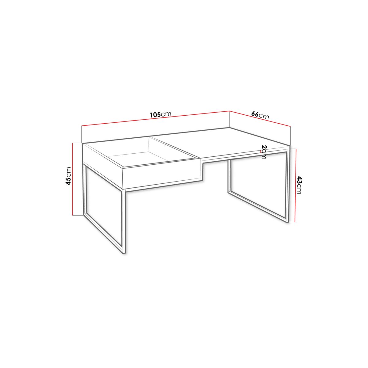 Table basse effet bois et métal style industriel, TIM bois, BEST MOBILIER