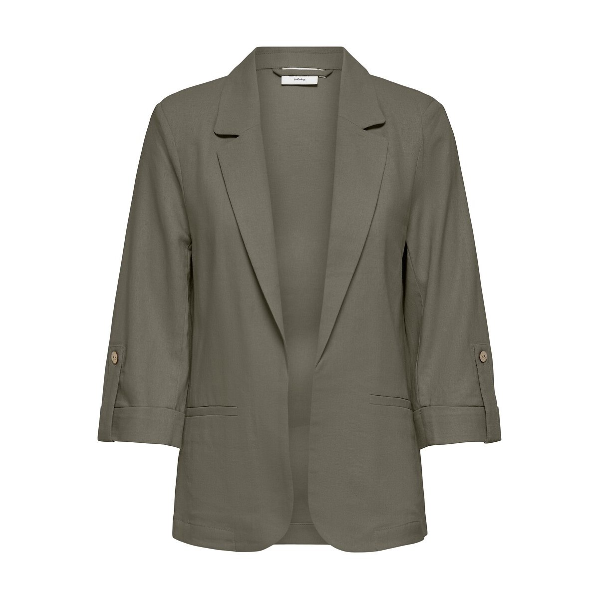 Giacca blazer con maniche a 3/4 verde kaki, ONLY