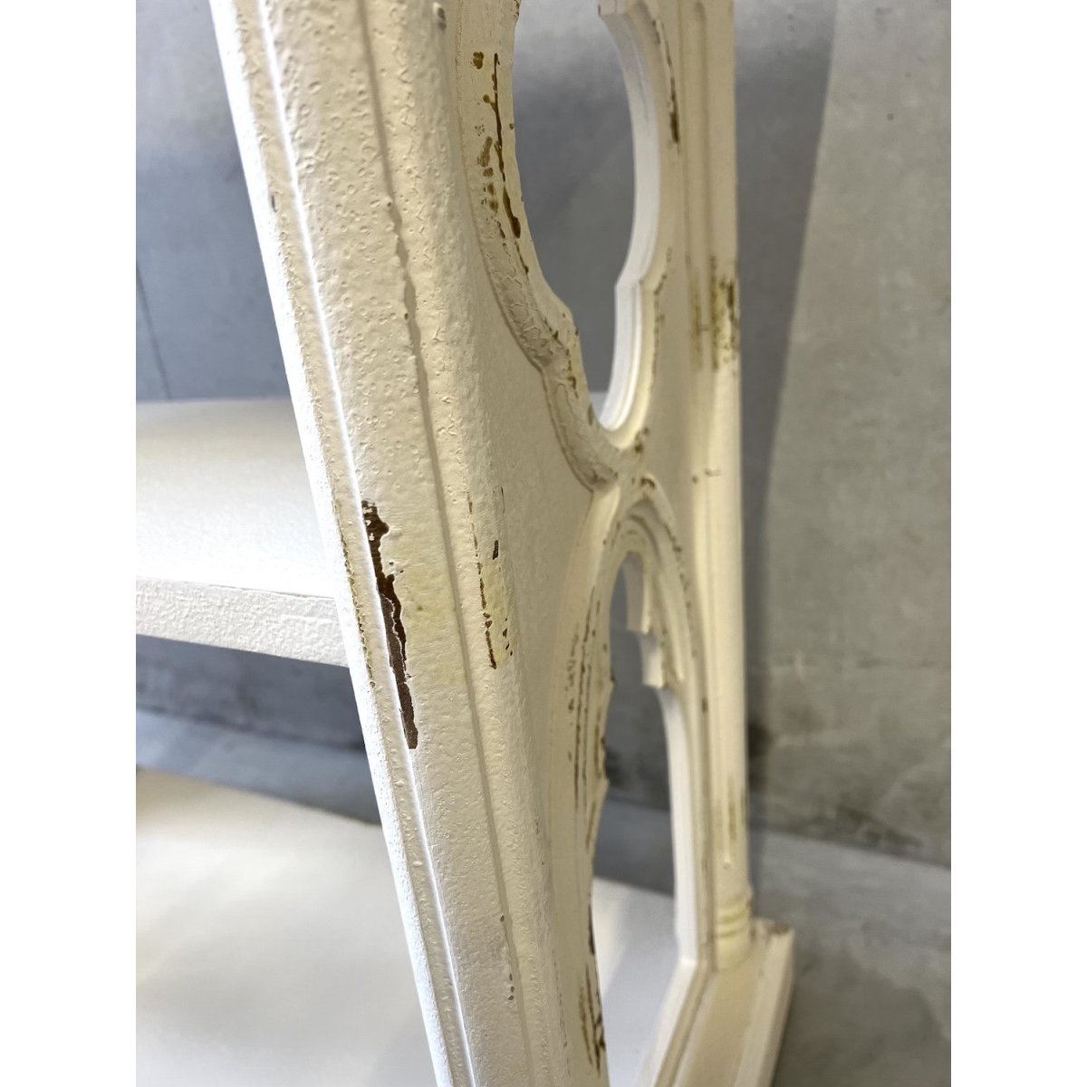 Console en bois patiné L 81 - VICTORIA blanc, MATHI DESIGN