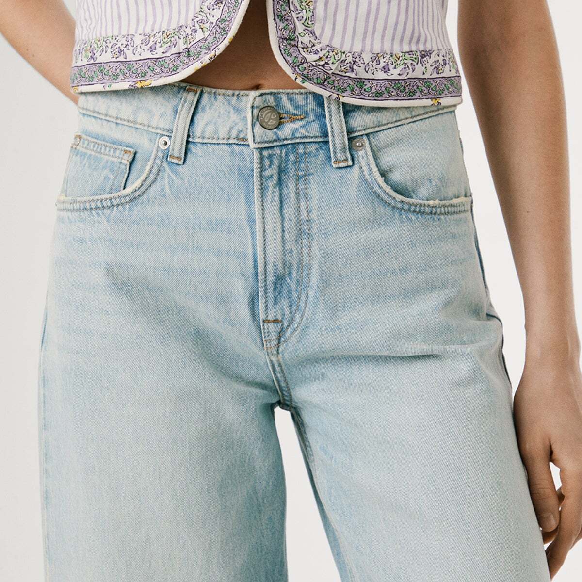 Jean Coupe Large, Taille Haute 11 oz blue rigid denim, PEPE JEANS