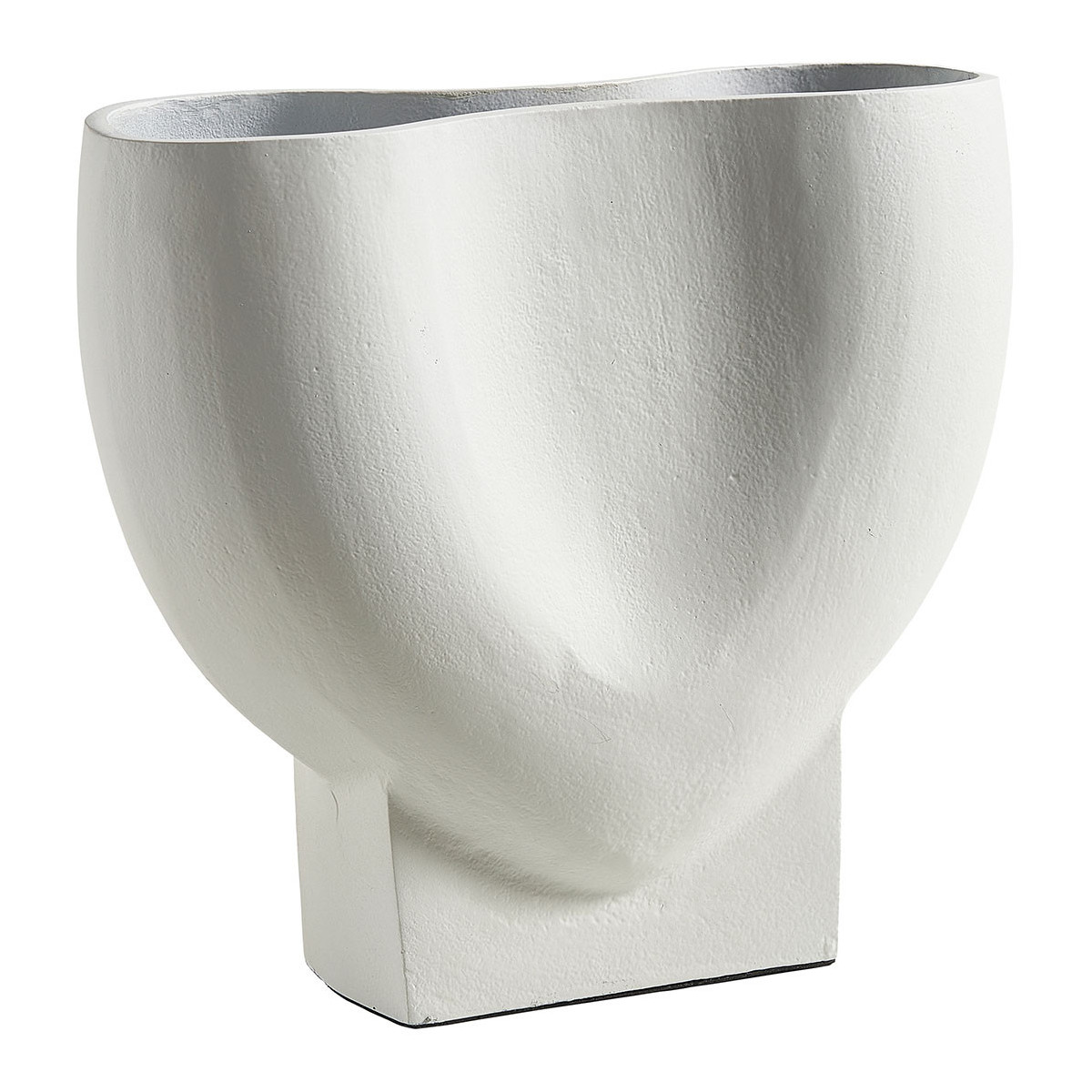 Vase métal 29x11x26 blanc, BLANC D’IVOIRE