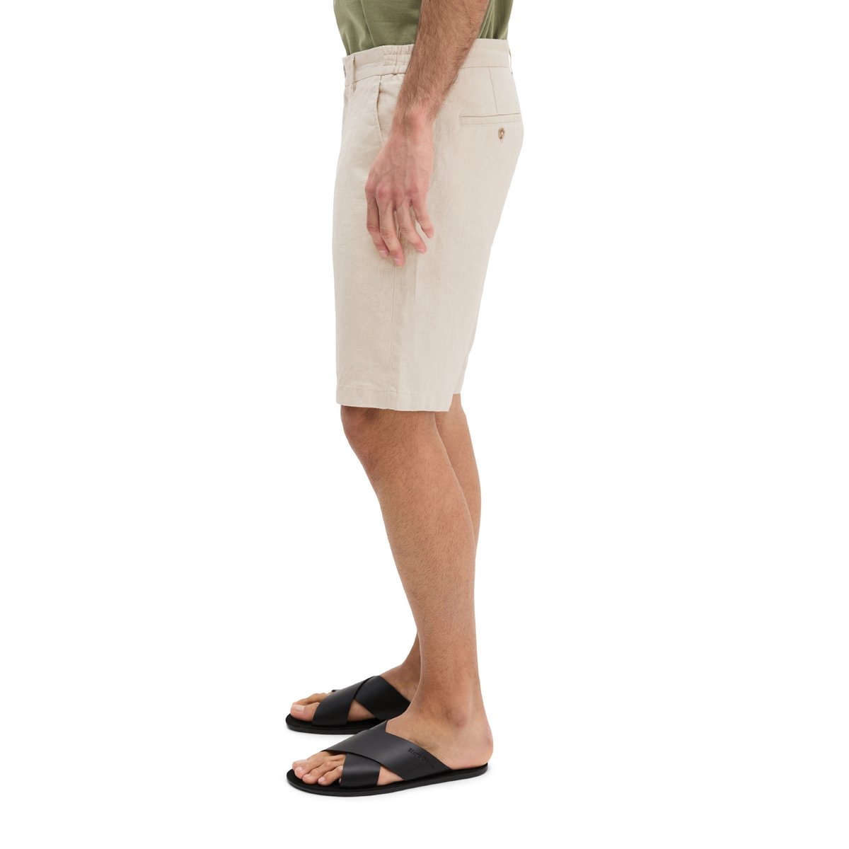 Short modèle Reso Jogger regular en lin européen gris clair, MARC O'POLO