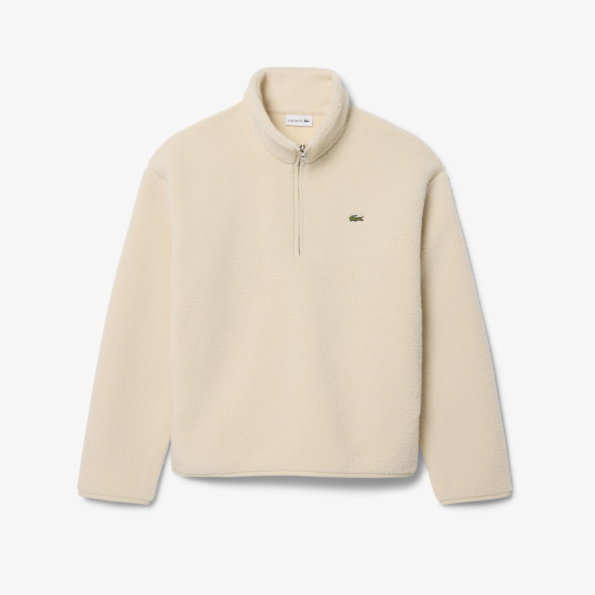 Sherpa Half Zip Sweatshirt ecru , LACOSTE