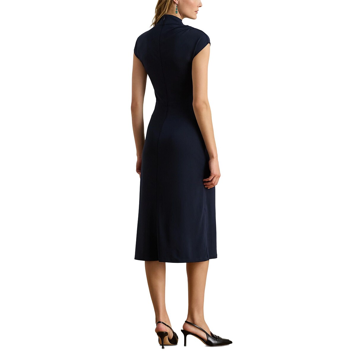 Abito longuette a maniche corte con collo alto, BERTUNO navy, LAUREN RALPH LAUREN