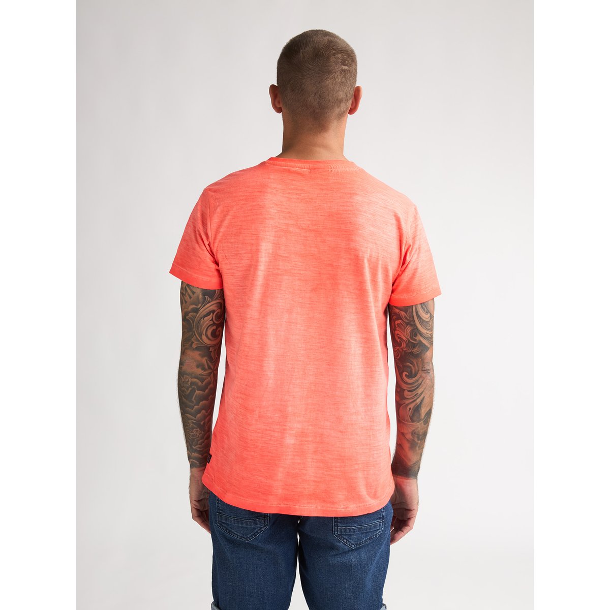 T-shirt col v polarissur rose fiery coral, PETROL INDUSTRIES