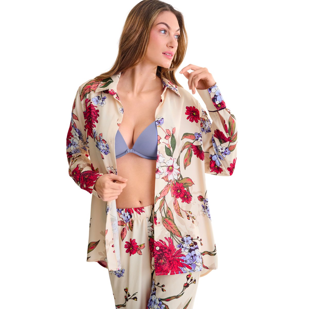 Haut pyjama chemise manches longues TAMARA imprimé, LISCA