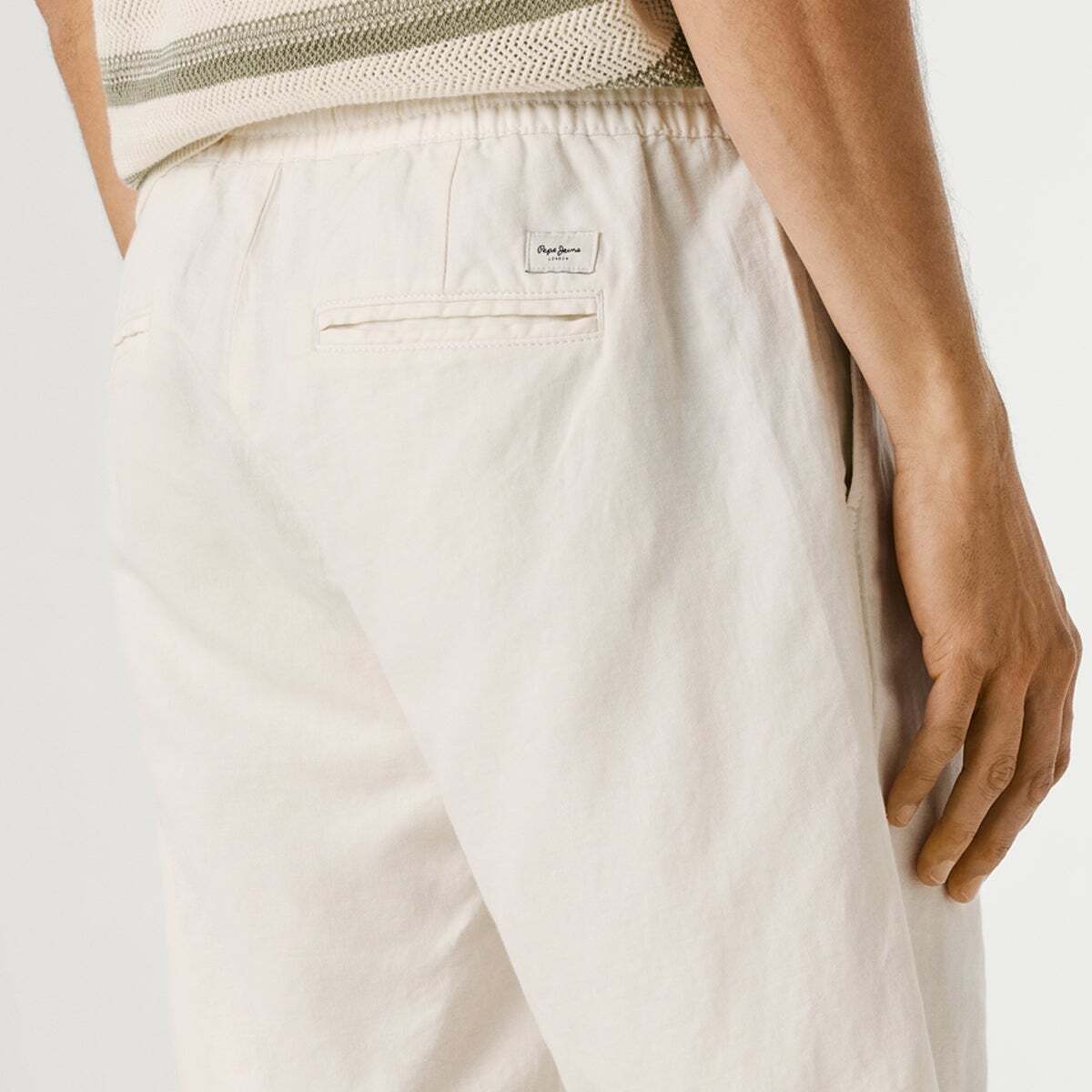 Bermuda Lin Coupe Décontractée blanc ivoire, PEPE JEANS