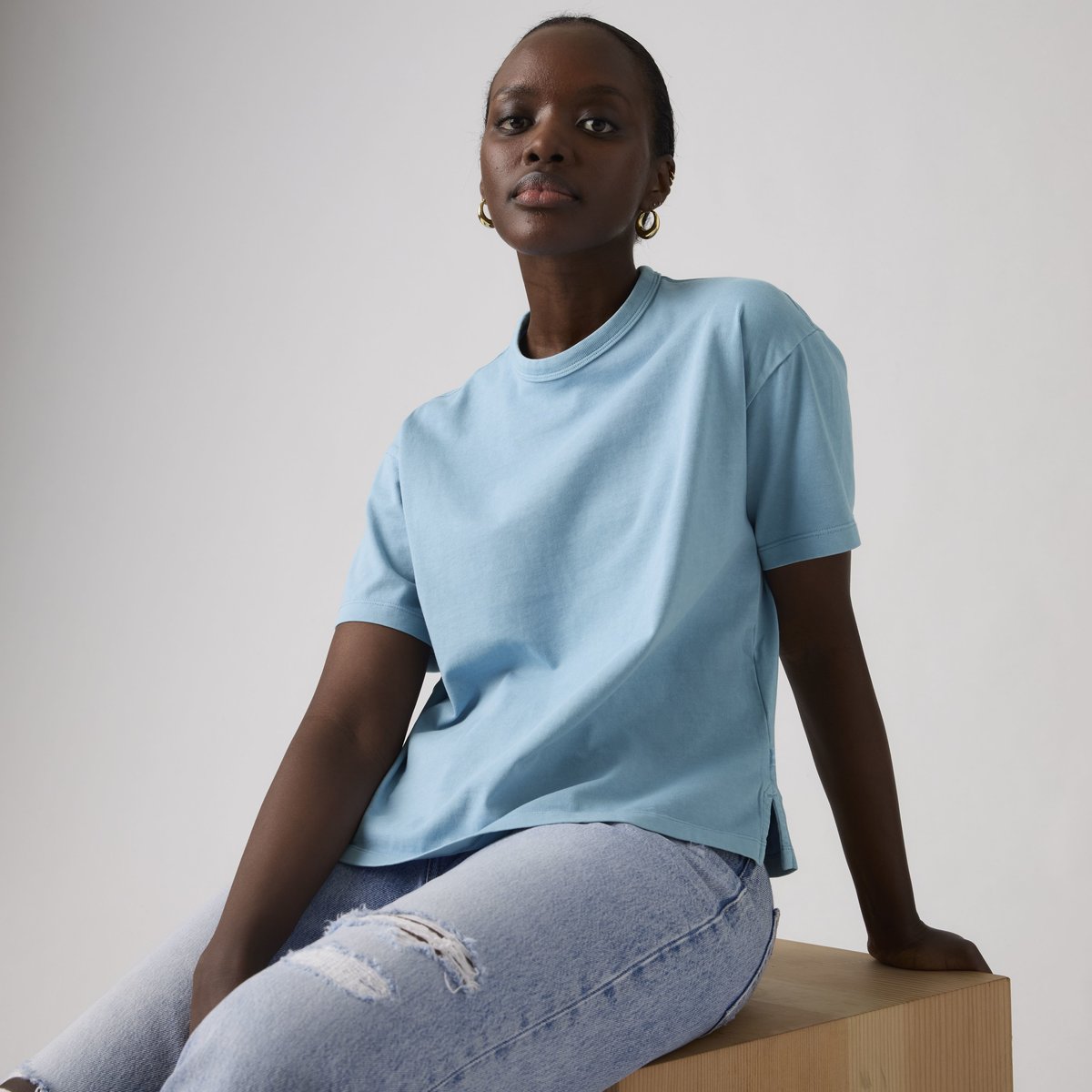 T-shirt style vintage bleu - garment dye fa191914 glacier lake, LEVI'S