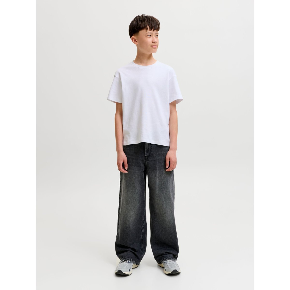 Jean large, DAVE black denim, JACK & JONES JUNIOR