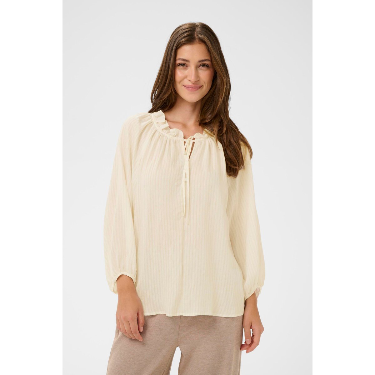 Blouse à manches longues blanc whisper white, CREAM