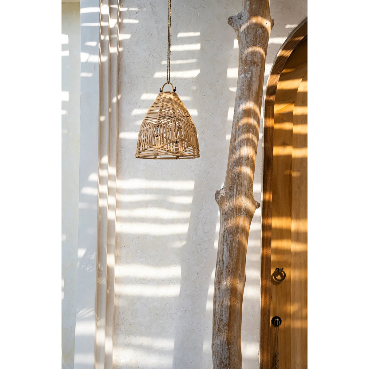 Suspension en rotin BALA beige, BAZAR BIZAR