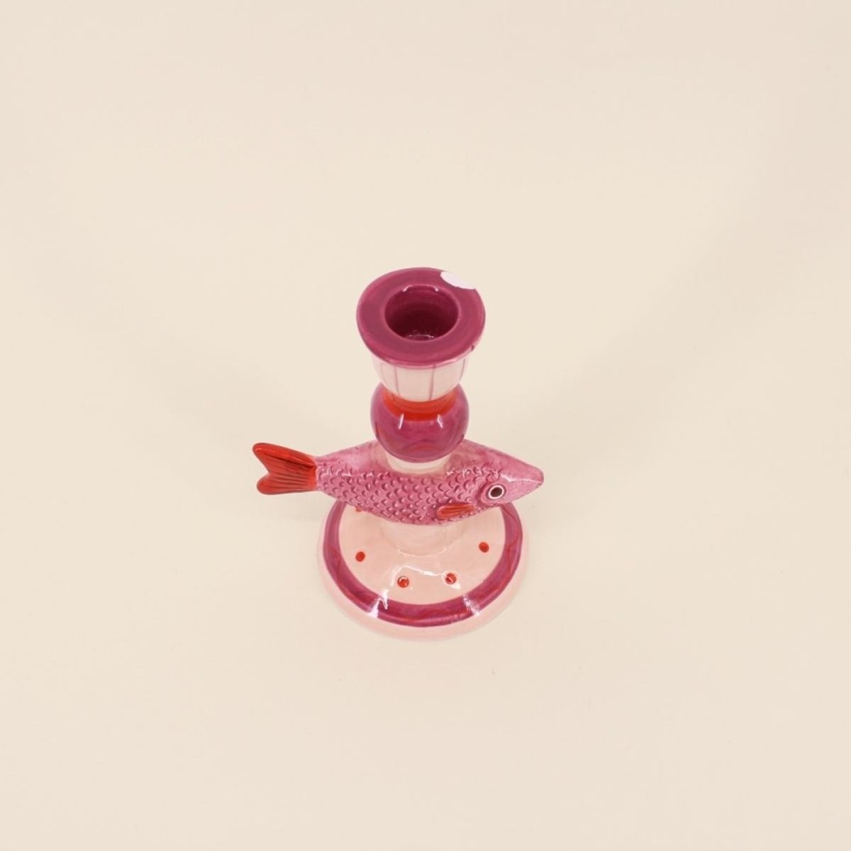 Bougeoir forme poisson en dolomite 15cm violet, KERSTEN