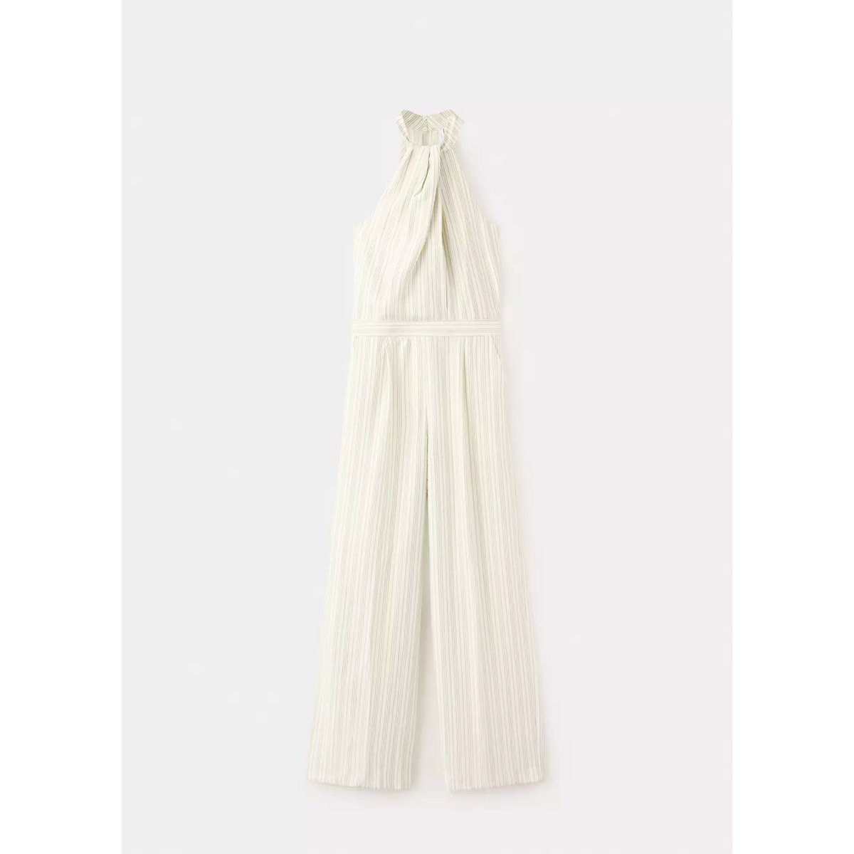 Combinaison halter à rayures écru, MANGO
