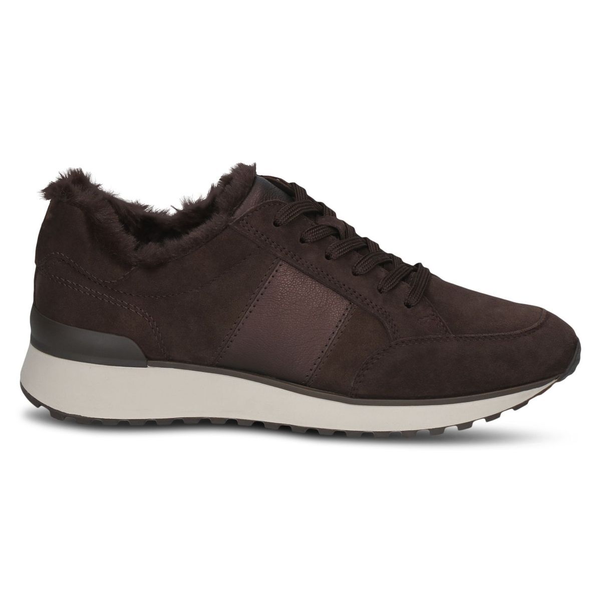 Basket en cuir marron foncé combiné, CAPRICE