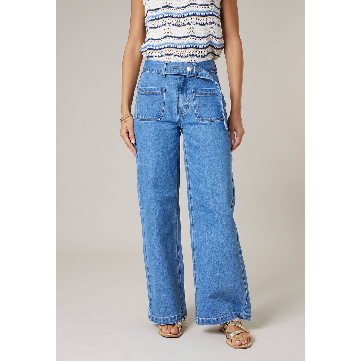 Jean wide leg femme KAMI stone used, DEELUXE