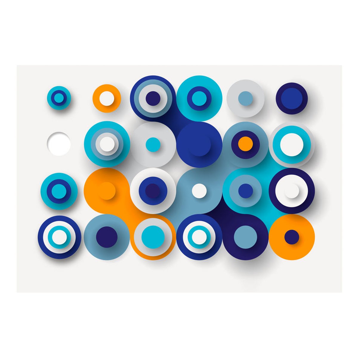 Papier peint intissé panoramique Geometry Of Blue Wheels bleu, EDEN