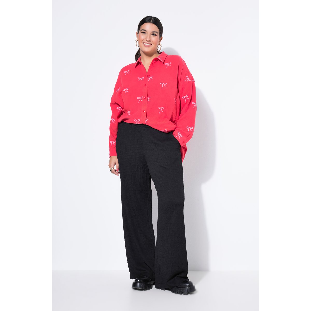 Pantalon large à taille élastique noir, STUDIO UNTOLD