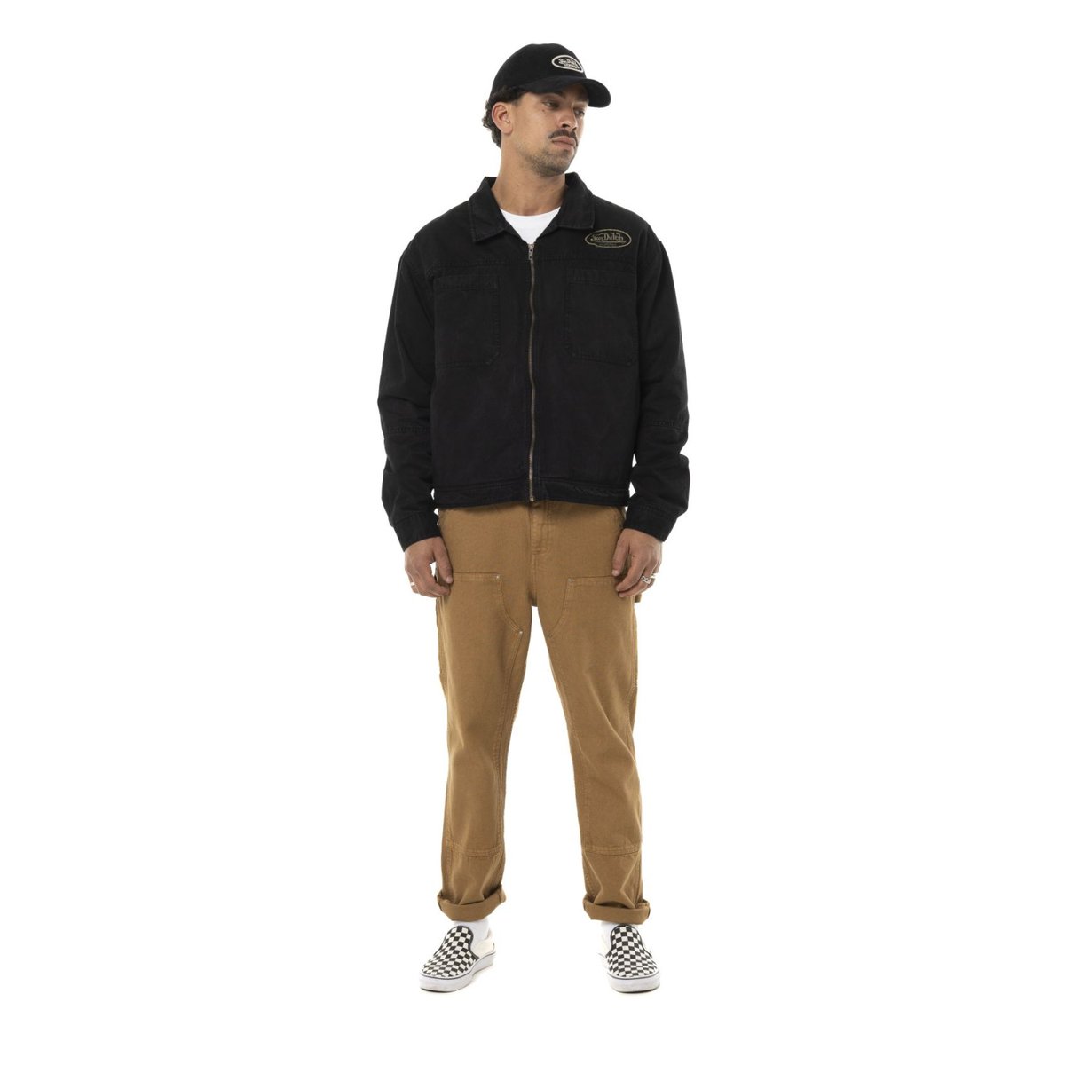 Veste coton GARY gris foncé/noir, VON DUTCH